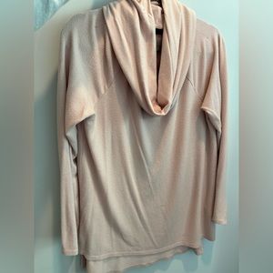 GIBSON Convertable NecklineCozy Fleece Tunic Pink Smoke Color